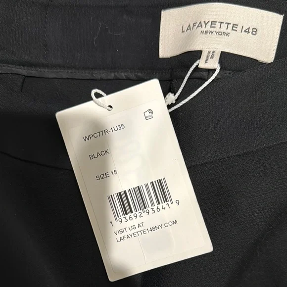 Lafayette 148 New York PLUS-SIZE WOOL-SILK CREPE GATES PANT size 18 - Picture 4 of 12